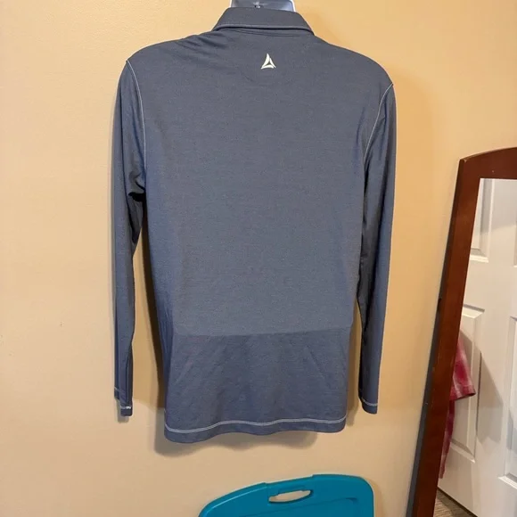Classic Blue/Gray Long Sleeve Polo Shirt - Picture 6 of 11